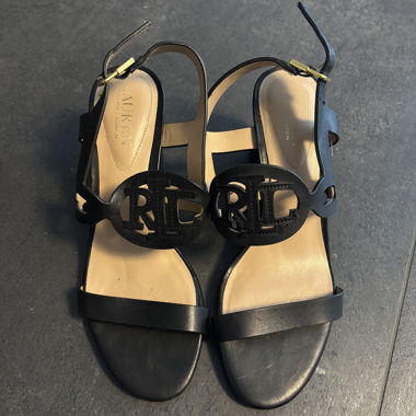Sandali neri Lauren Ralph Lauren