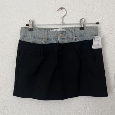 Bershka Jeansrock in Schwarz