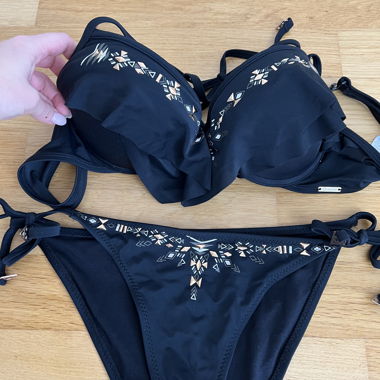 Black bikini with gold