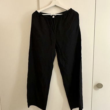 Pantalon noir en mélange de lin H&M Taille S