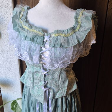 Costume da teatro fairycore verde turchese