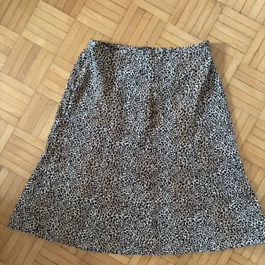 Gonna midi vintage con stampa leopardata