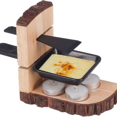 Réchaud raclette en bois avec bougie