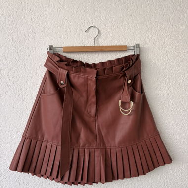 Gonna plissettata in ecopelle Zara