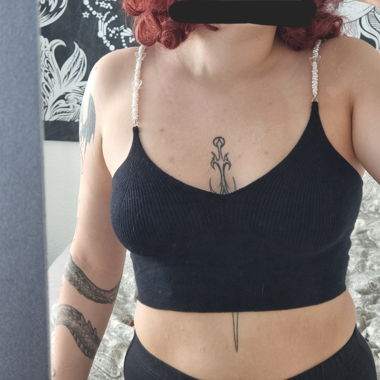 Schwarzes Crop Top