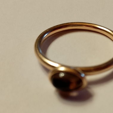 Bague en or 585 avec œil de tigre taille 17,5 mm, 3 g