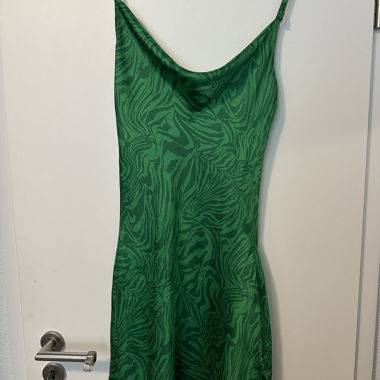 Green Zebra Print Slip Dress