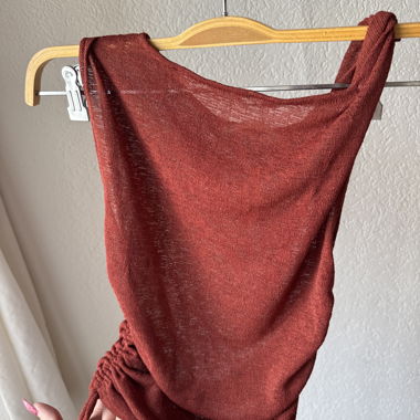Top in maglia rosso