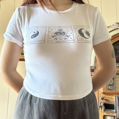 TALLY WEIJL White Cropped T-Shirt