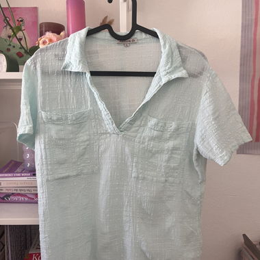 Light Blue Short-Sleeve Polo Shirt