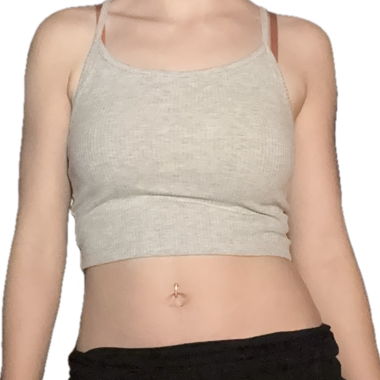 Mignon petit top court gris simple
