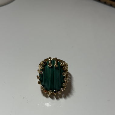 Bague Statement verte avec pierres colorées