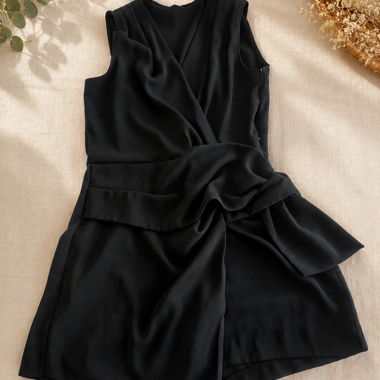 Zara Basic Black Sleeveless Short Jumpsuit