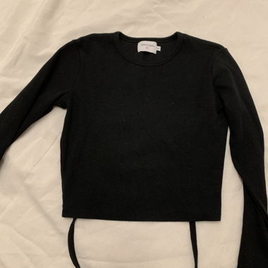 Black Crop Top with Back Cut-Out