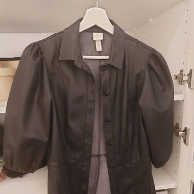Lederkleid imitat gr.34 schwarz