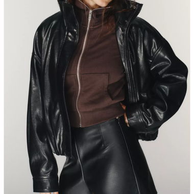 Veste noire effet cuir