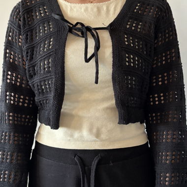 Black Crochet Cardigan
