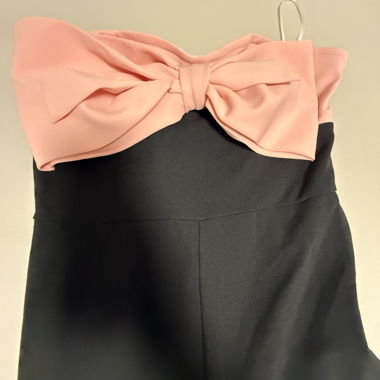 Set tuta nera con bustier rosa