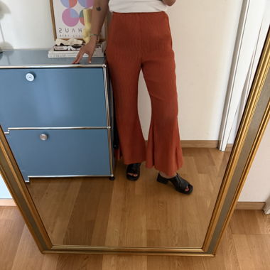 Pantalon plissé orange