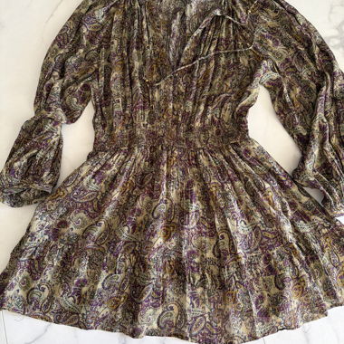 Printed Long-Sleeve Dress