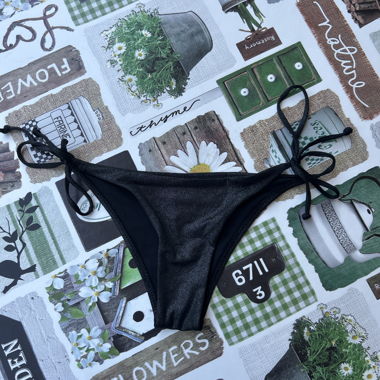 Black Tie-Side Bikini Bottom