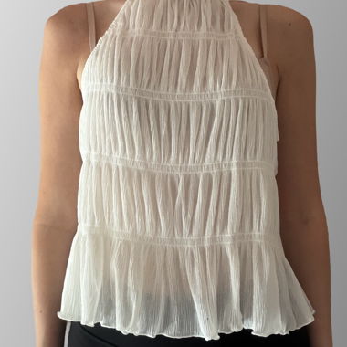 Top Plissé Bianco H&M