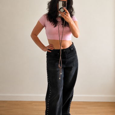 Kurzes rosa Top