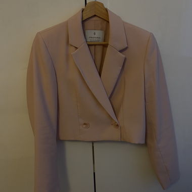 Blazer cropped rosa