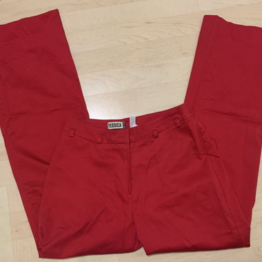 Red YESSICA fabric trousers