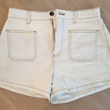 Shorts in denim bianco