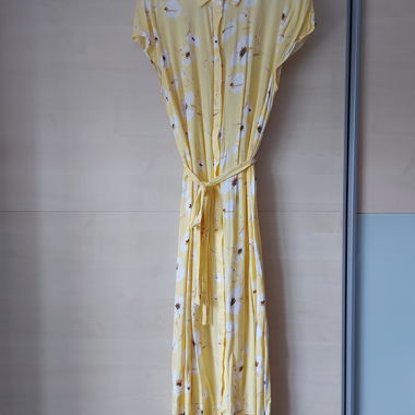 Abito camicia floreale giallo pastello
