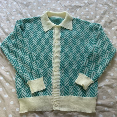 Vintage Green Knit Cardigan