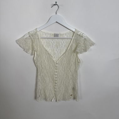 Castro Retro-Spitzen-Top semi-transparent