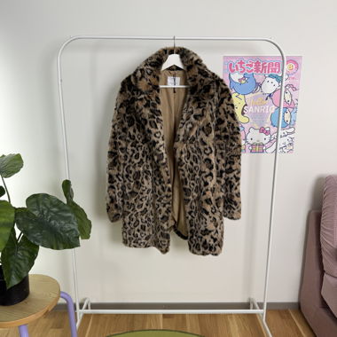 leopard faux fur winter coat