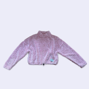 Pink fuzzy cropped jacket #fuzzyjacket