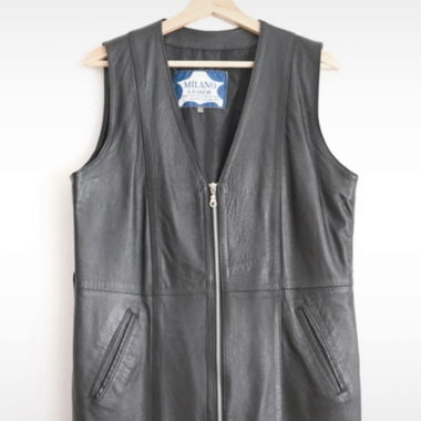 Gilet en cuir noir