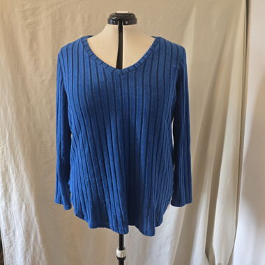 Maglione blu a coste