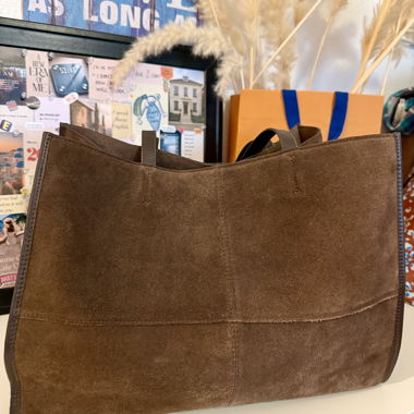 Mango - Shopper in camoscio marrone