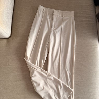 Beige fabric trousers