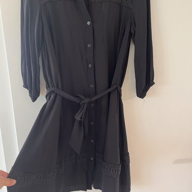 Black shirt dress with lace by Kaffe