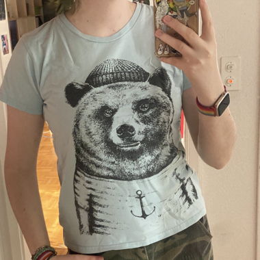 Siebdruck Shirt mit Bär 