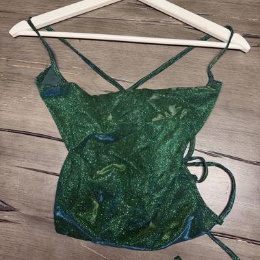 Green Glitter Swimwear Set