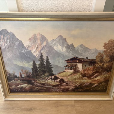 Painting "House in the Mountains" by Hans Bachmann
