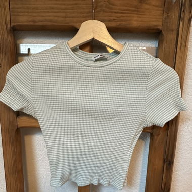 Crop top vert et blanc 