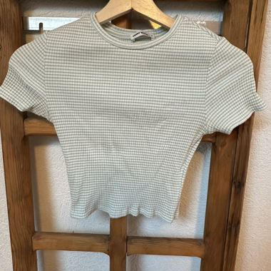 Crop top vert et blanc 