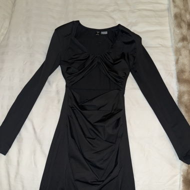 Langes schwarzes Kleid Größe S