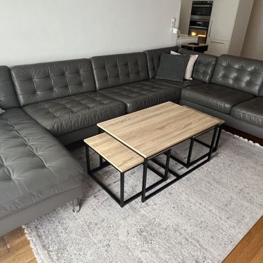 Ecksofa grau Leder