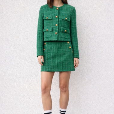 Grüner Tweed-Rock CHANEL style 