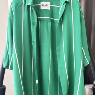Camicia Studio Seidensticker verde a righe