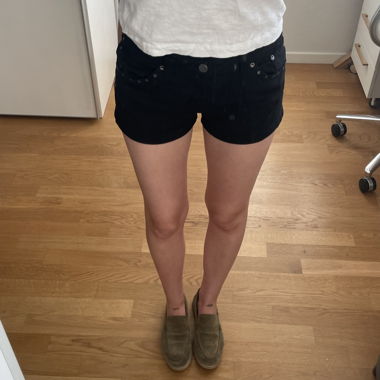 Short en jean noir Bershka